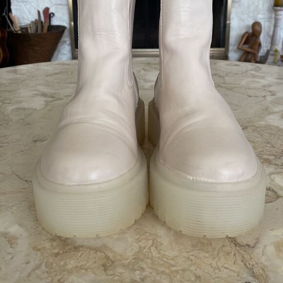 Shein Platform Boots Minimalist Blush Pink Faux Leather - Picture 7 of 15